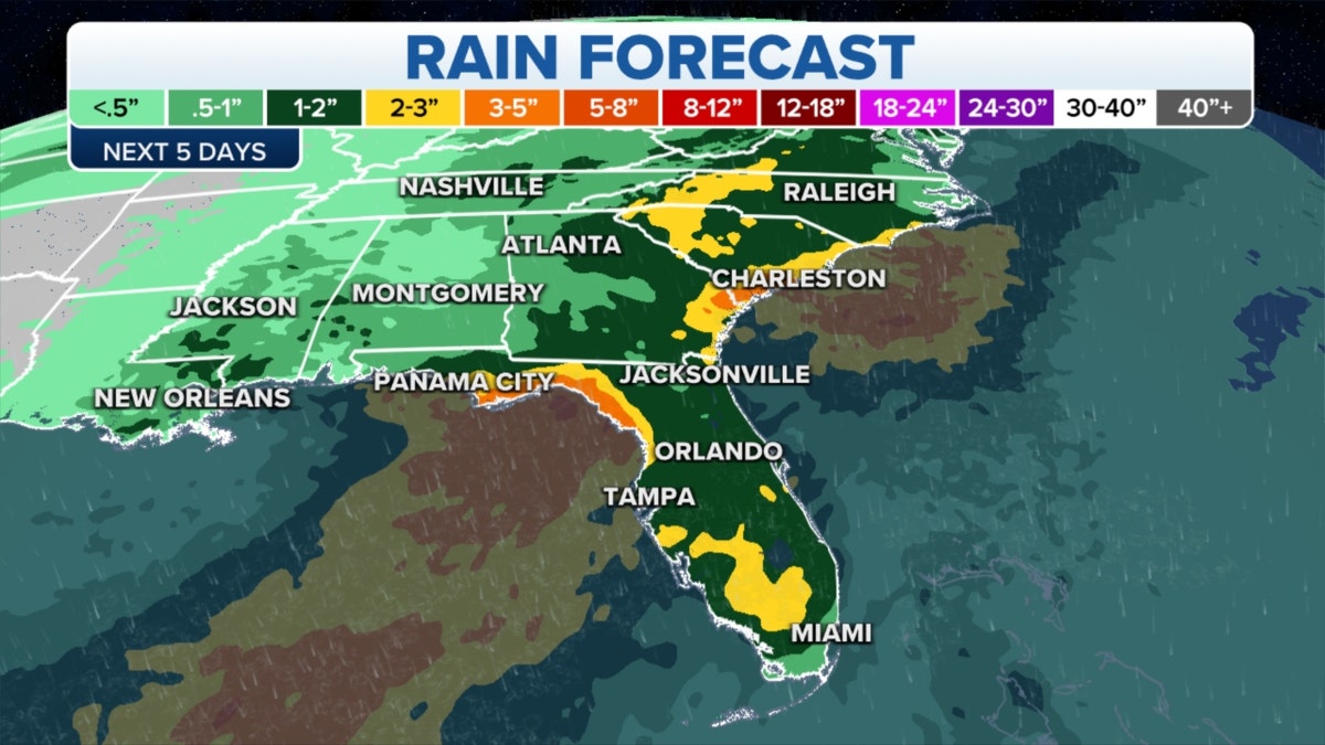 Southeast rain