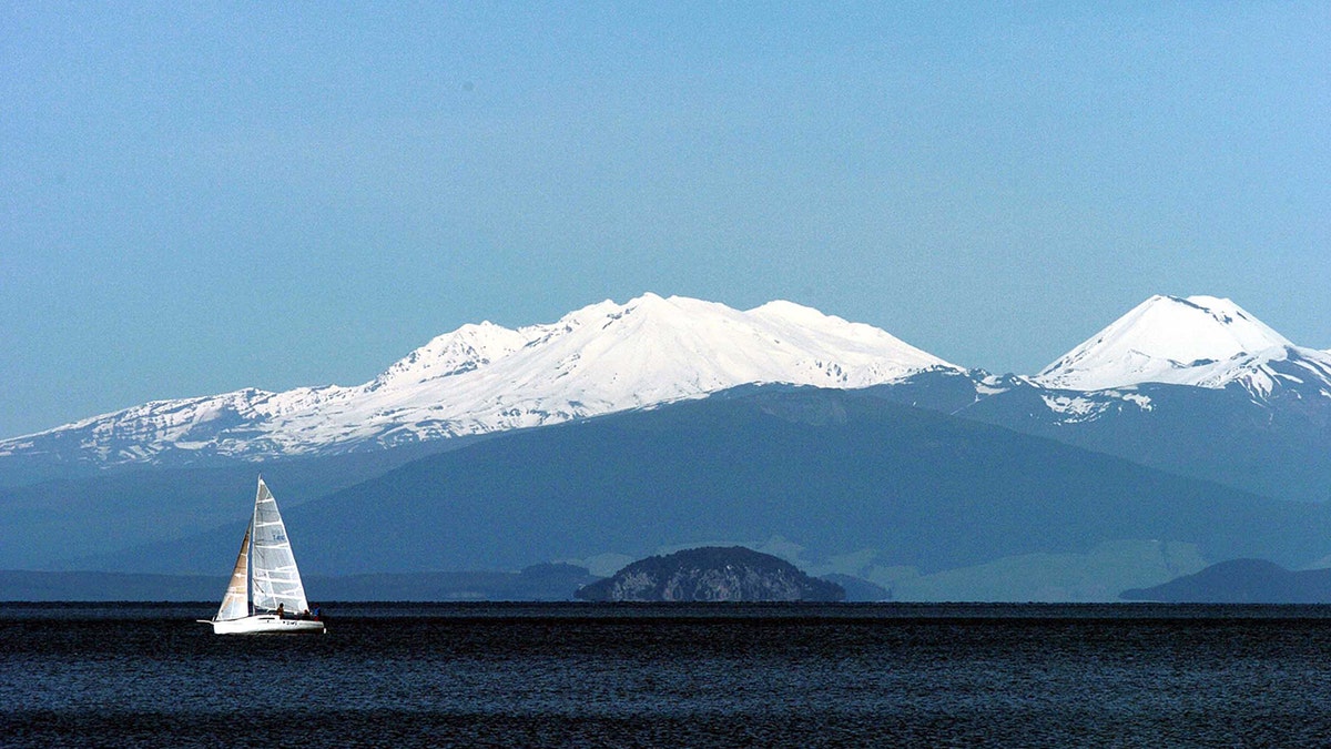 yacht sailing across Lake Taupo