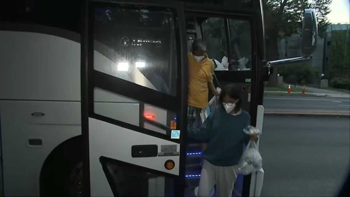 Migrant buses from Texas arrive near Kamala Harris residence