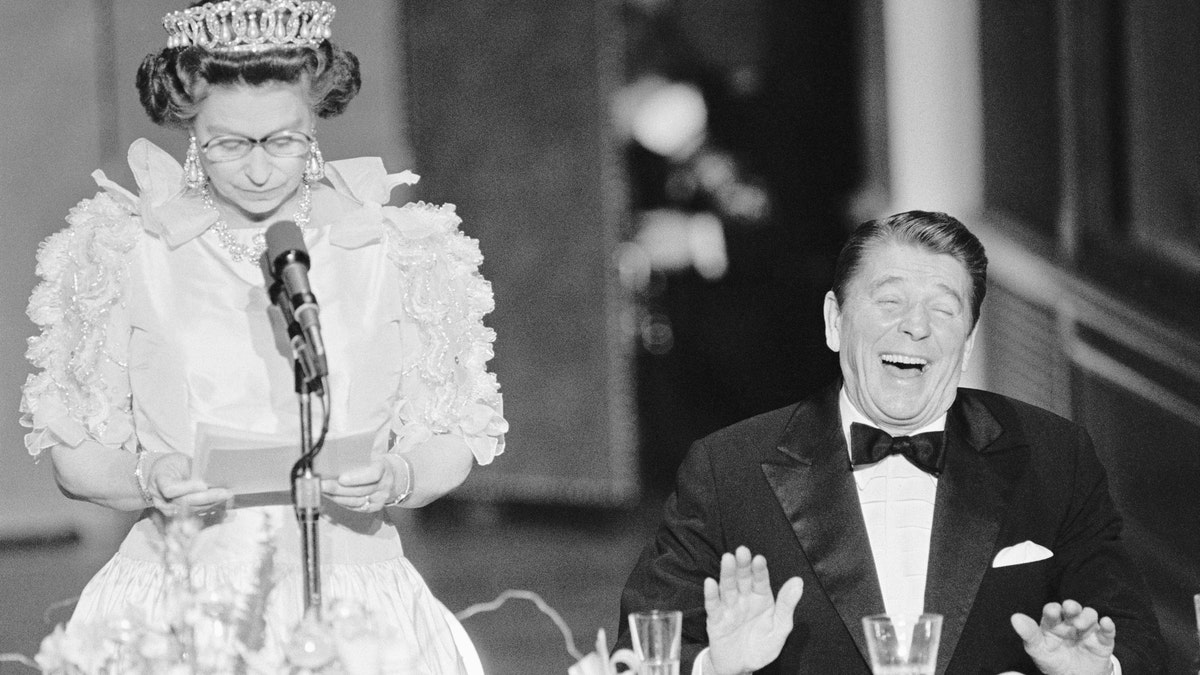 Queen Elizabeth II and Ronald Reagan