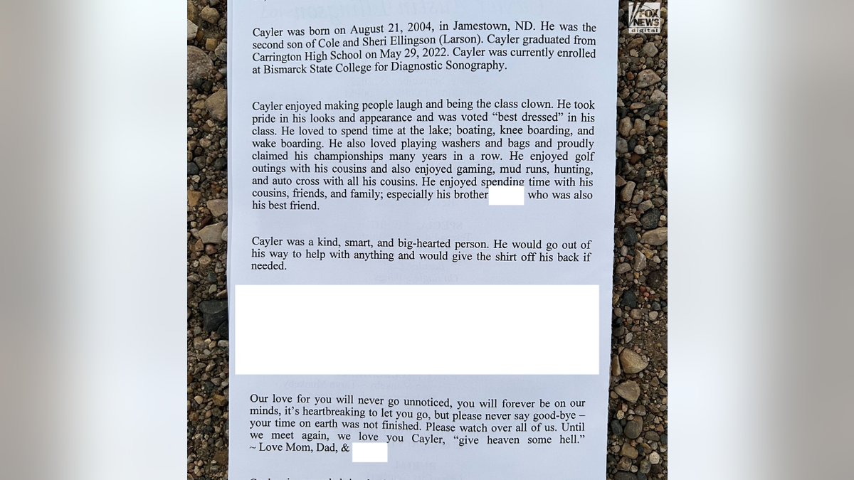 Cayler Ellingson's obituary