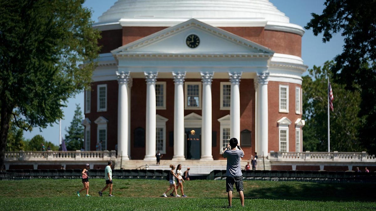 grounds of UVA in Charlottesville, Va.