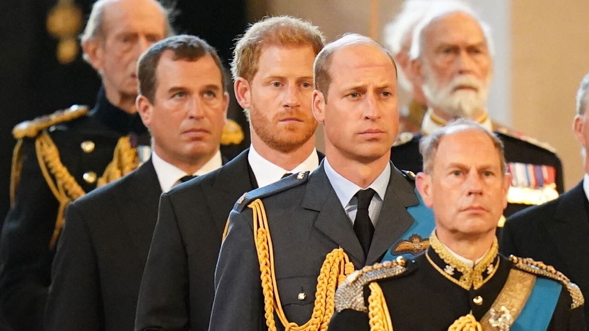 Prince WIlliam and Prince Harry at Westminster Hall