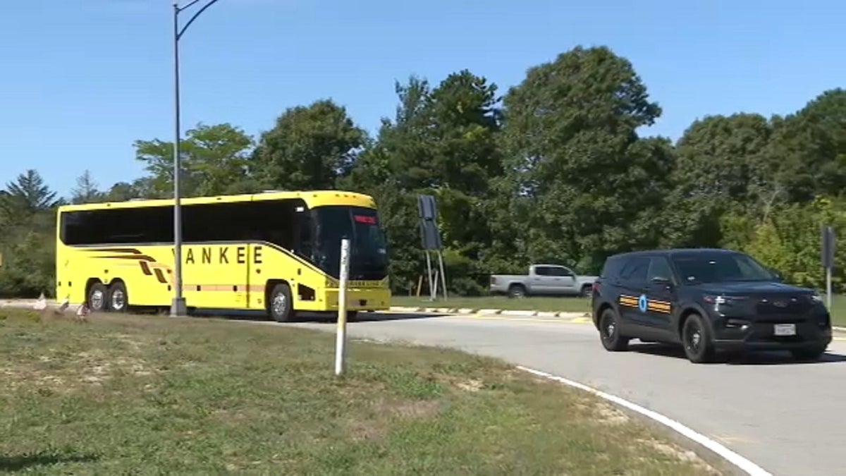 Migrant bus arrives at Joint Base Cape Cod