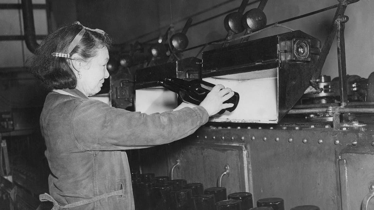 Woman making beer