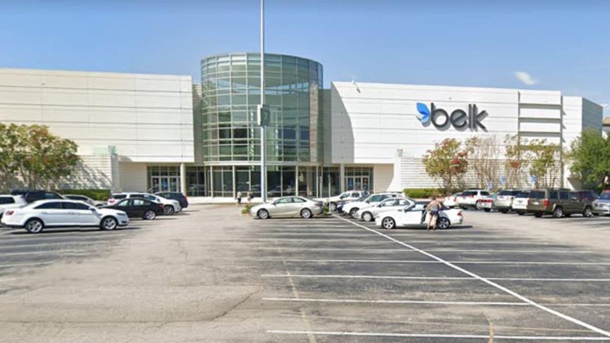Cars outside of a Belk department store