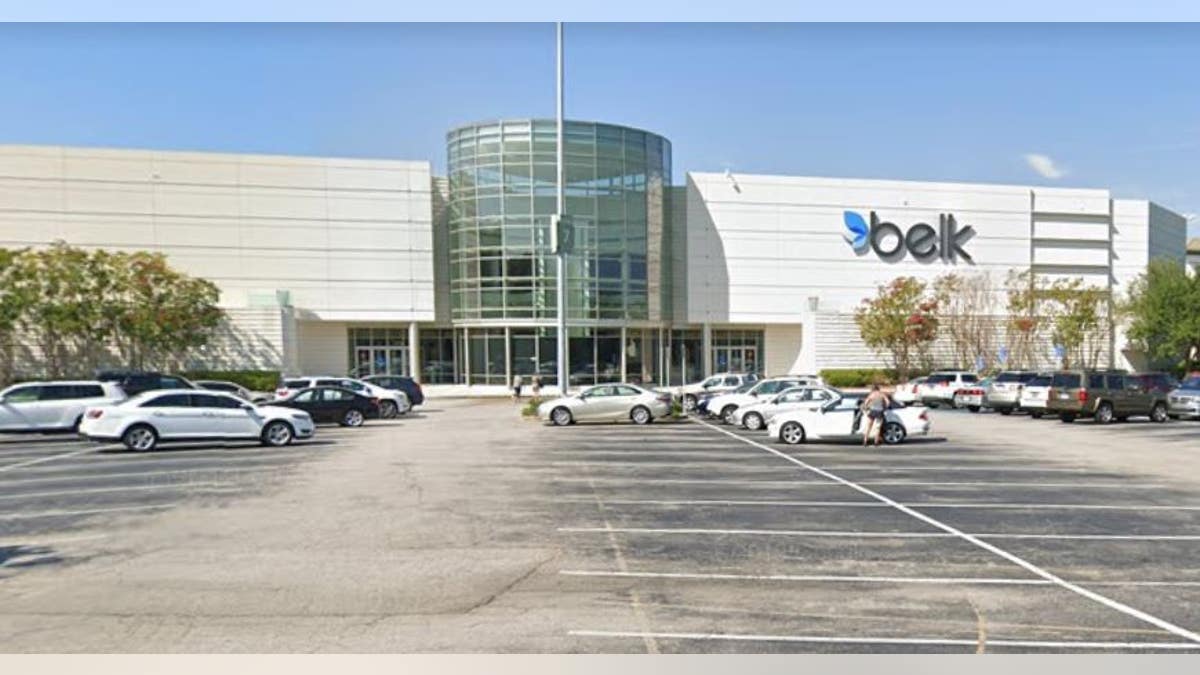 Cars outside of a Belk department store