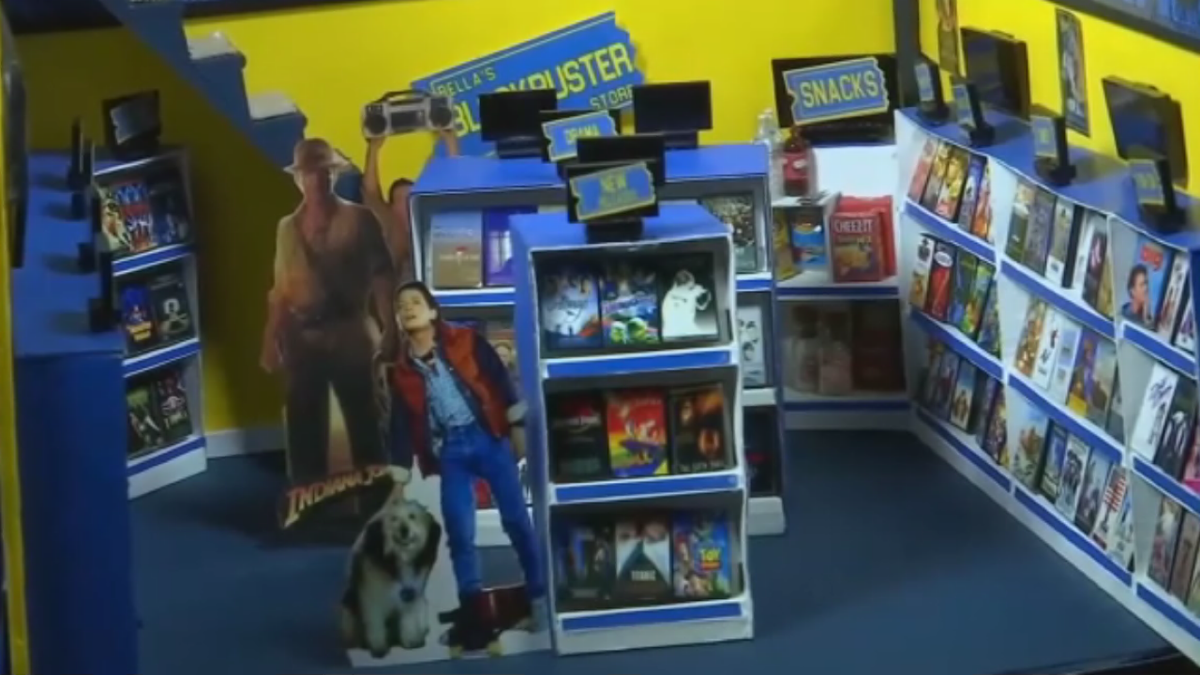 1980s-themed Blockbuster set