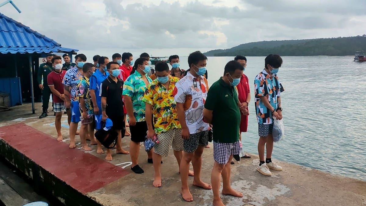 Boat sinking near Cambodia island