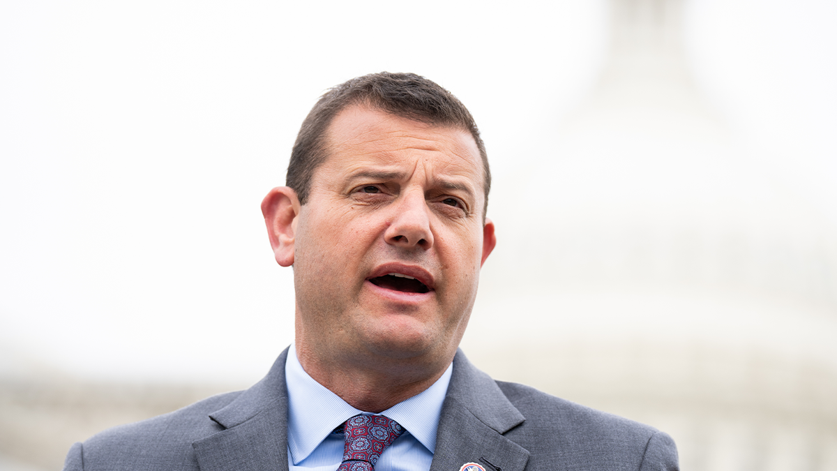 Rep. David Valadao of California talks during a press conference