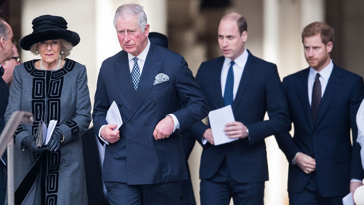 Camilla, King Charles, Prince William and Prince Harry