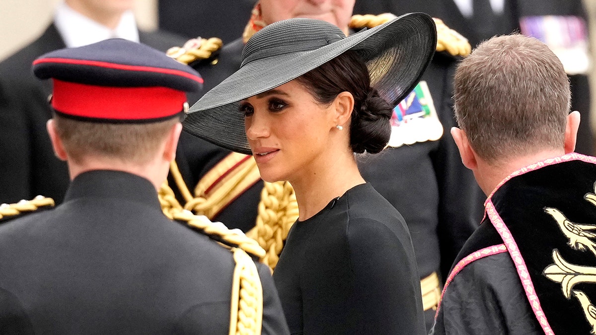 Meghan Markle wears all black and a hat at Westminster Abbey for Queen Elizabeth's state funeral