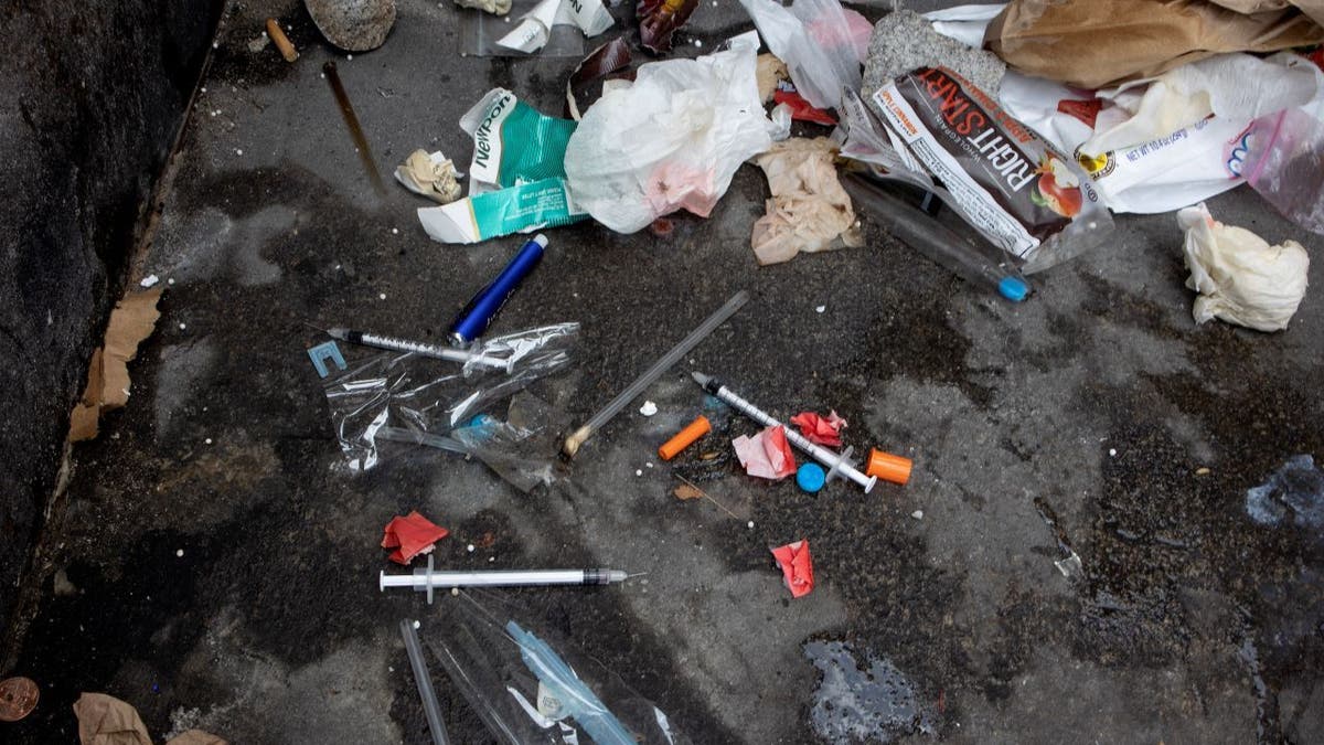 Used needles on the street in New York City