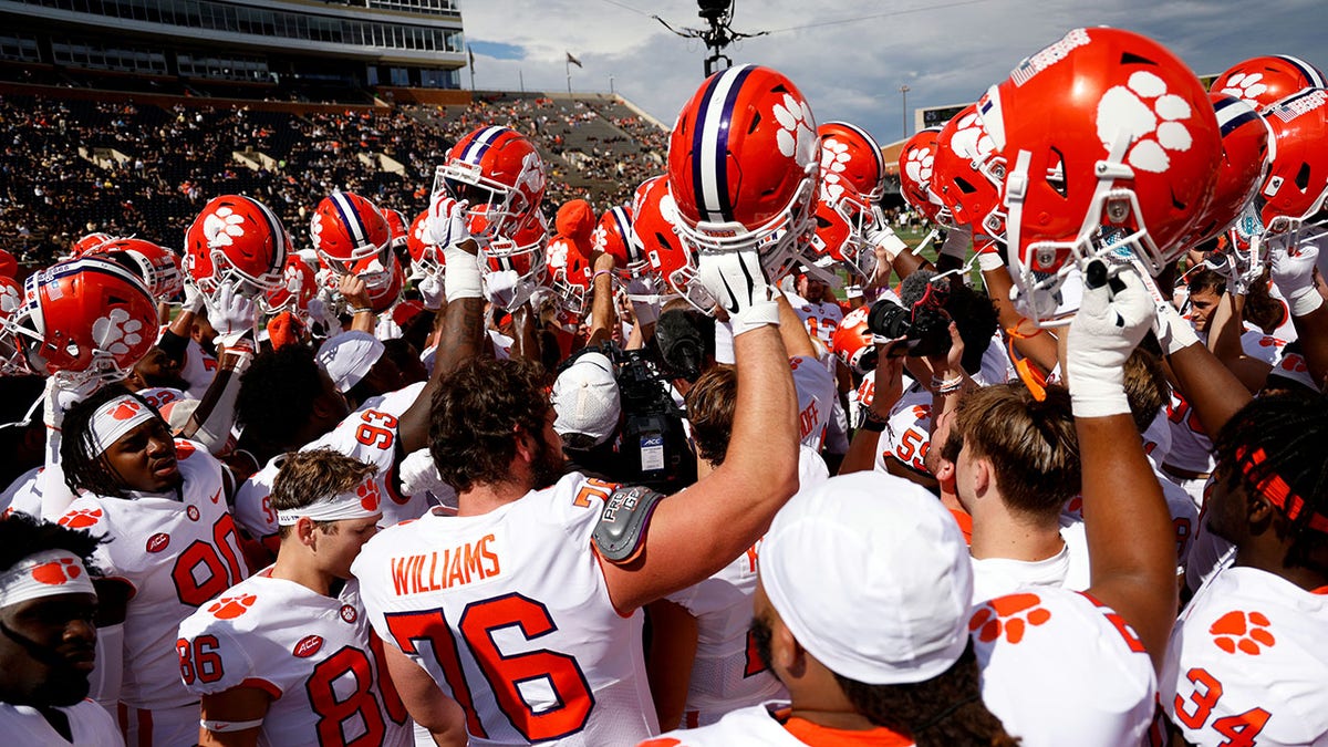 Clemson huddle