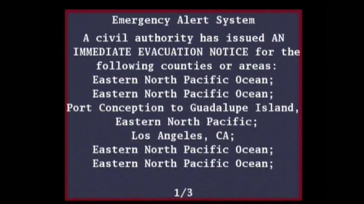LA County emergency alert on TV