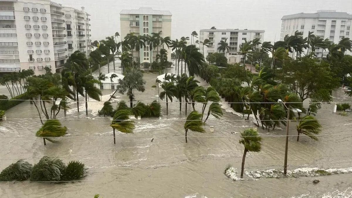 The city of Naples, FL is flooded with seawater during Hurricane Ian
