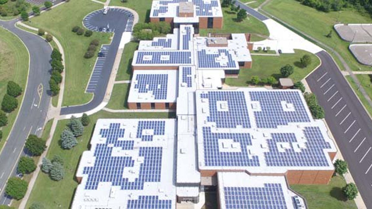 An aerial view of Farmington High School.