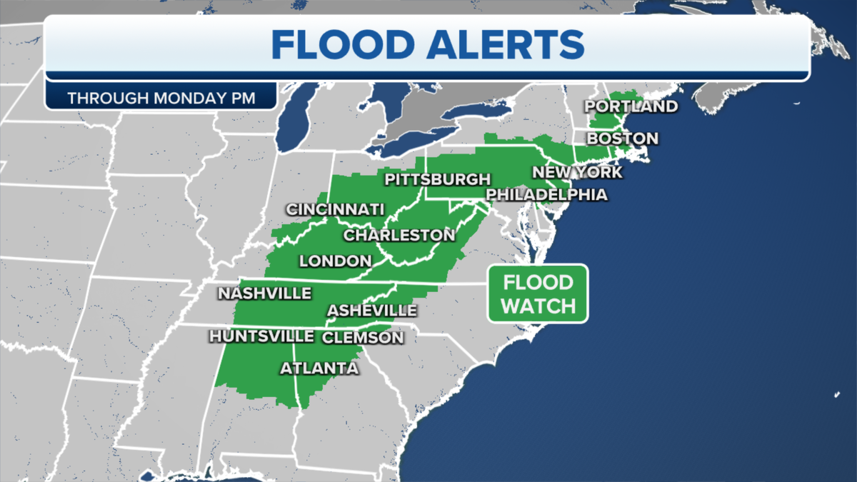 Flood watches US east coast