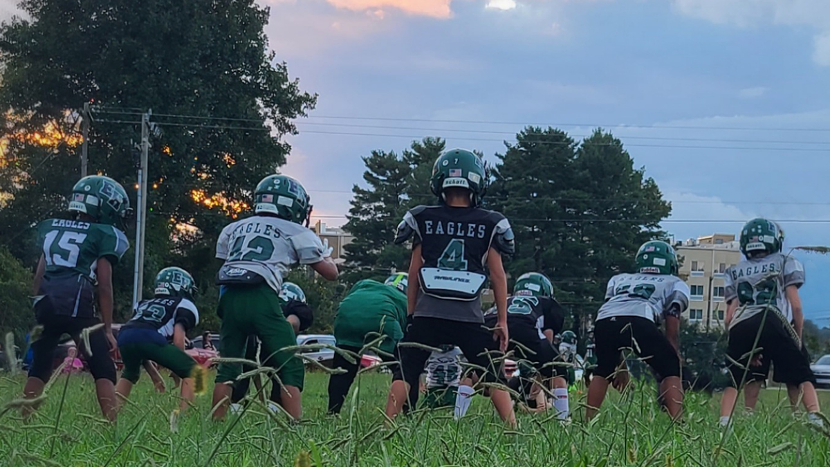 Children with East Henderson Youth Football and Cheerleeading League