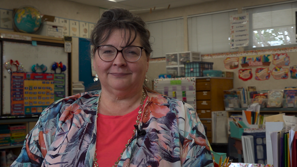 Mrs. Herschbach in her classroom