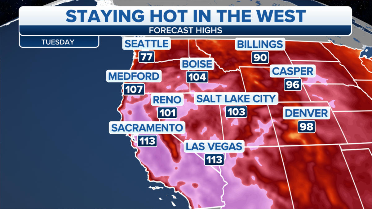 Heat wave western US states