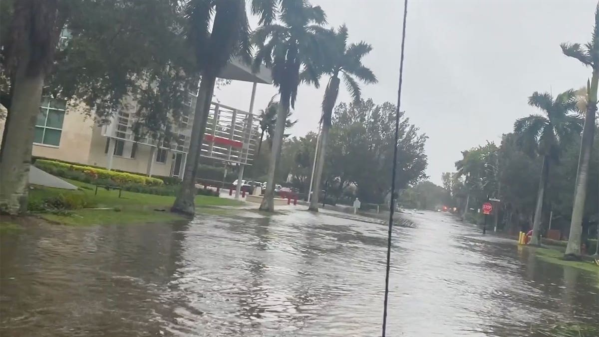 Streets are flooded in Naples, Florida during Hurricane Ian