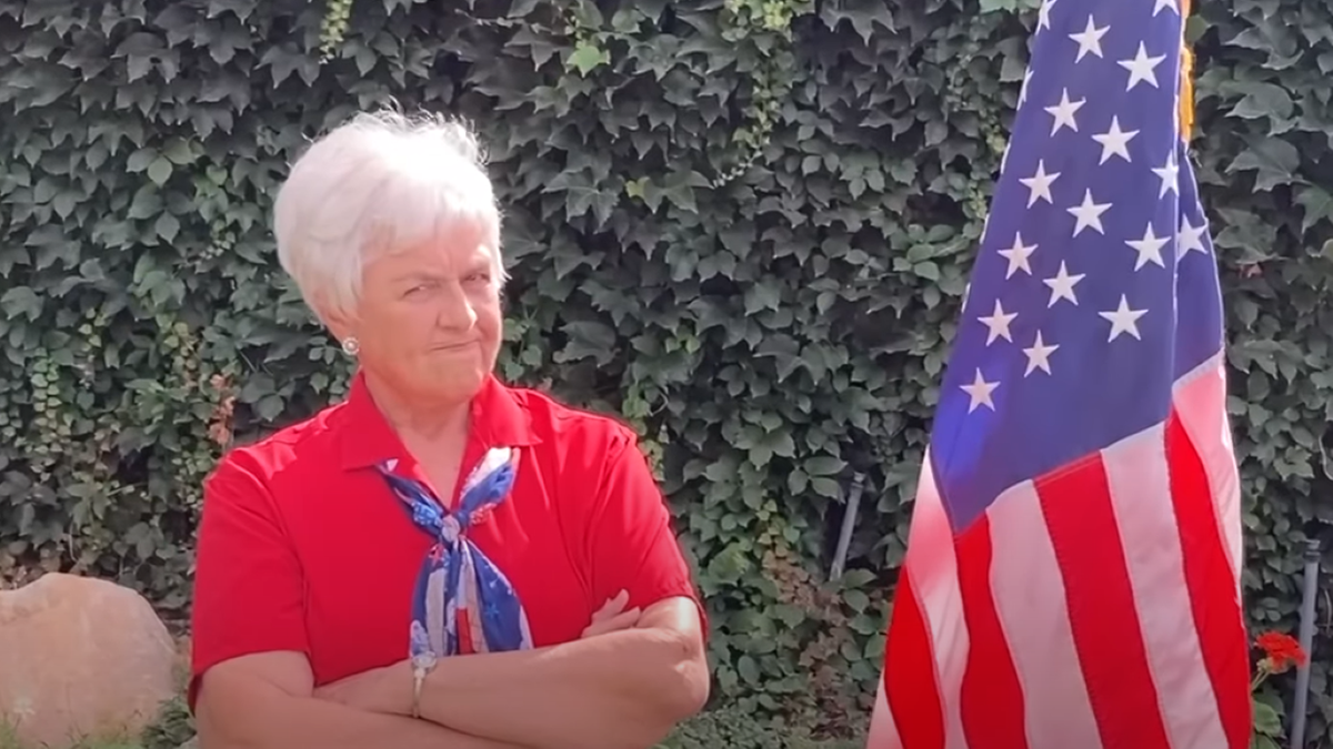 Linda Paulson crossing her arms in her campaign video