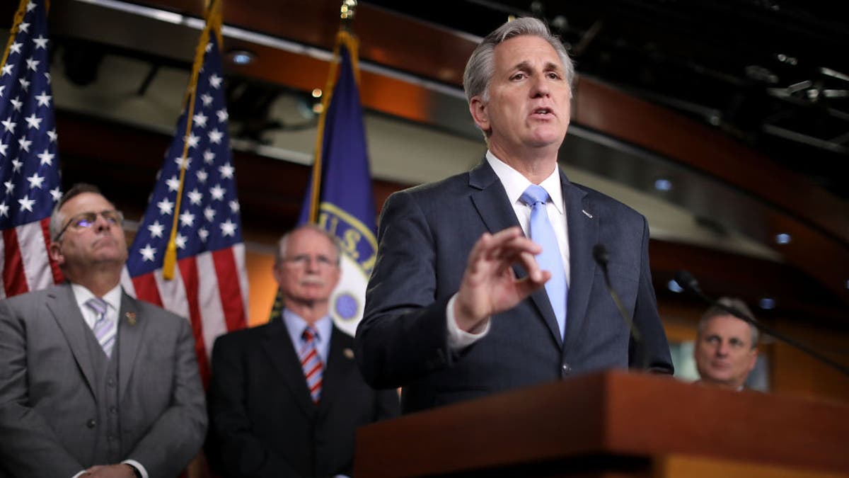House Minority Leader Kevin McCarthy speaks during a news conference March 14 in Washington, D.C. (Chip Somodevilla/Getty Images)