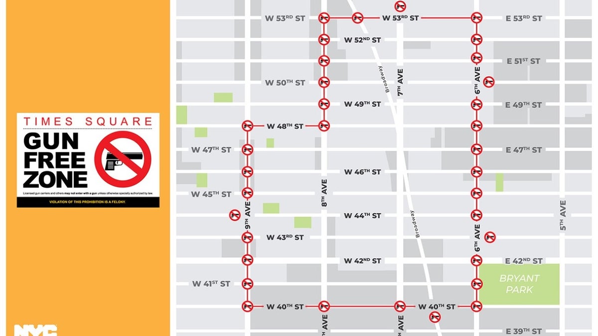 map showing perimeter of nyc gun free zone