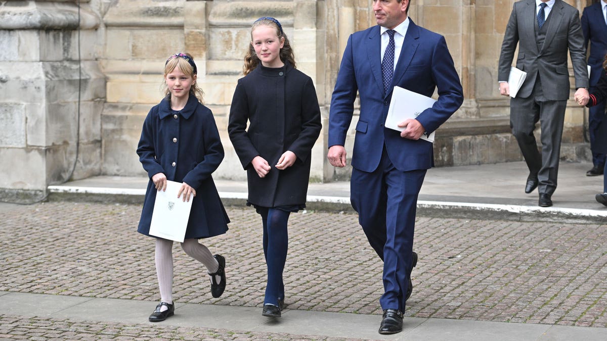 Peter Phillips, Savannah Phillips and Isla Phillips