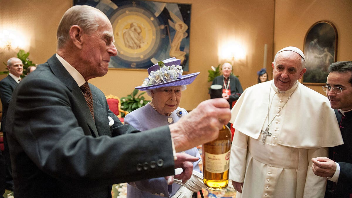 Queen Elizabeth II and Prince Philip with Pope Francis at the Vatican