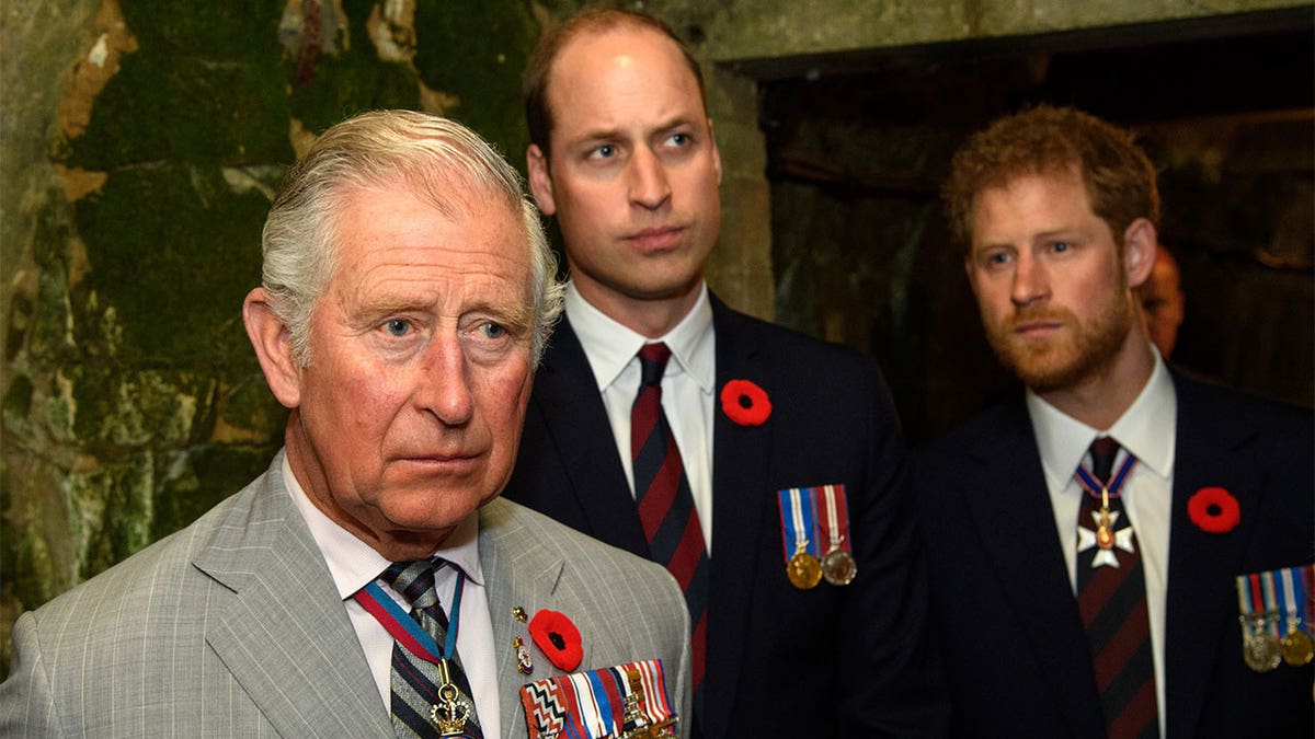 Prince Charles, Prince of Wales with sons Prince William, Duke of Cambridge and Prince Harry