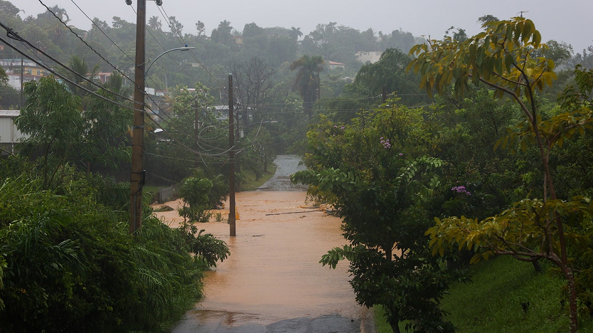 Hurricane Fiona floods roadway