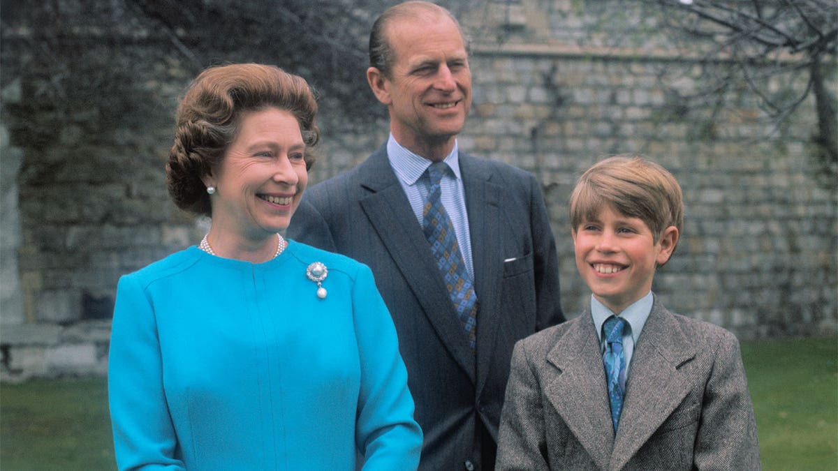 Queen Elizabeth with Prince Philip and Prince Edward