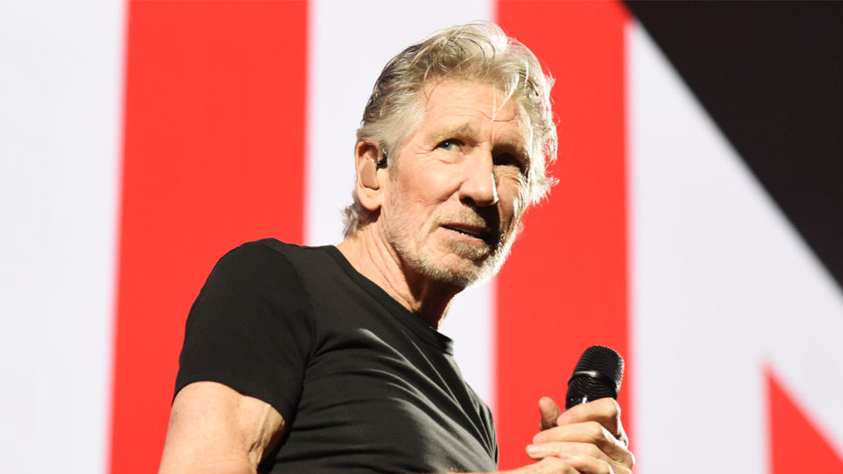 Roger Waters co-founder of Pink Floyd performing