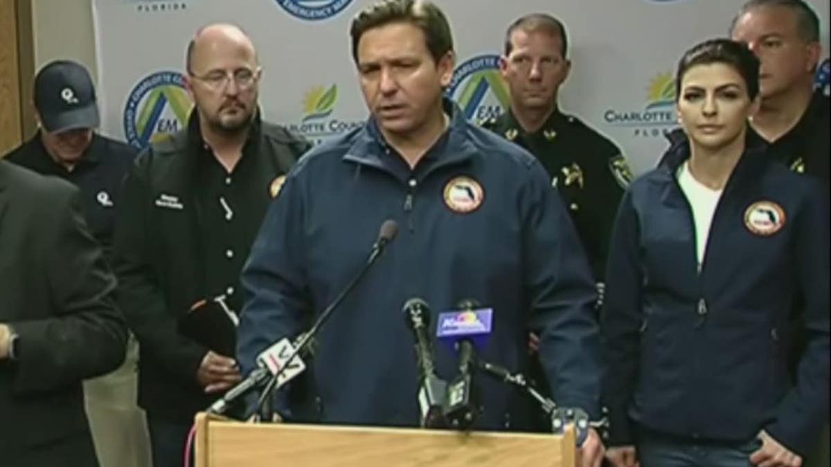 Fl. Gov. Ron DeSantis delivers a briefing.