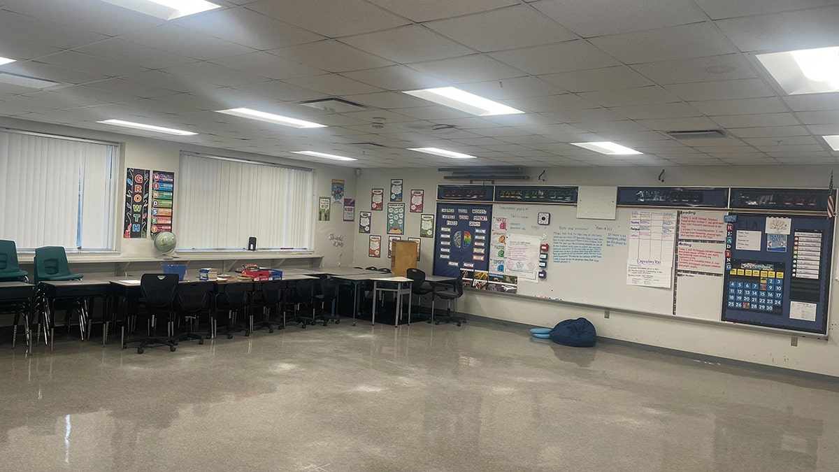Empty classroom ahead of Hurricane Ian
