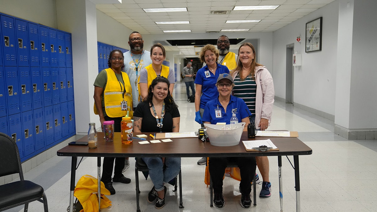 Volunteers at Seminole County Public School shelter