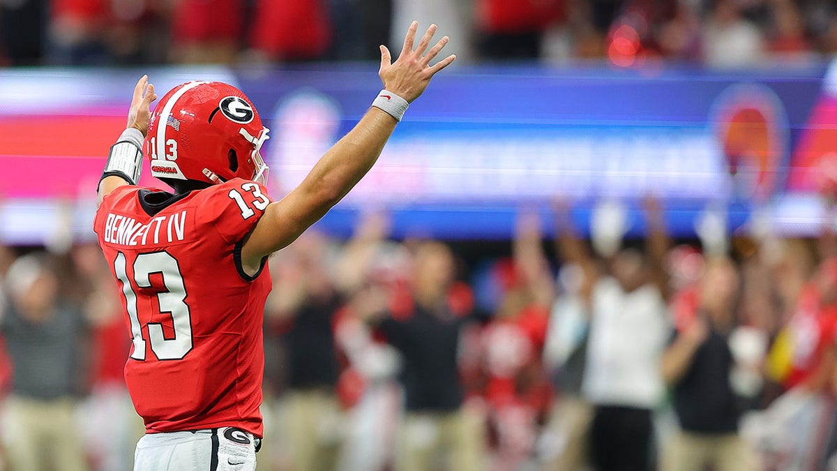 Stetson Bennett celebrates