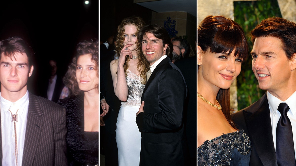 Tom Cruise with Mimi Rogers split Tom Cruise with Nicole Kidman split Tom Cruise with Katie Holmes