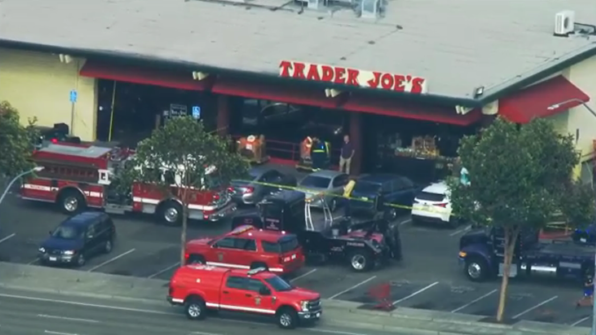 Exteriors of damaged Trader Joe's