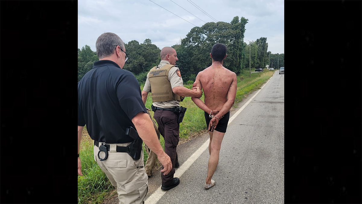 Man arrested in underwear
