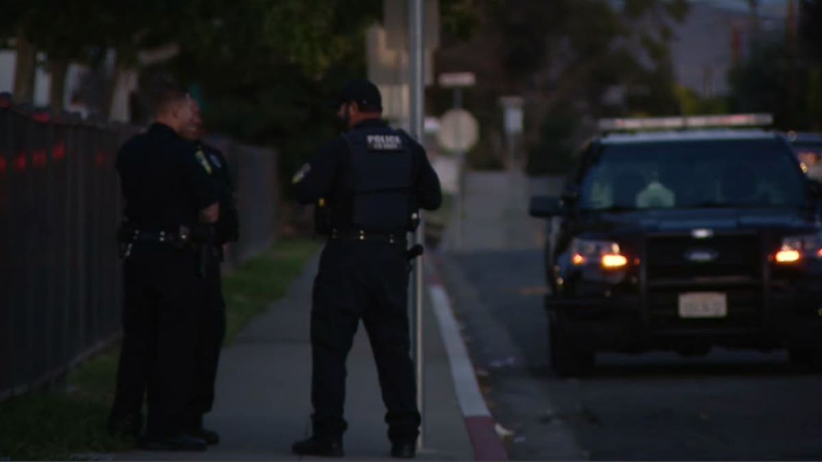 Police outside of Vallejo High School