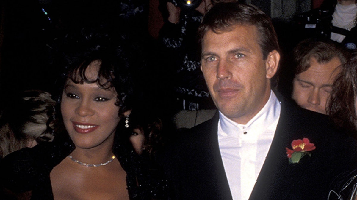 Whitney Houston, Kevin Costner at movie premiere in Hollywood