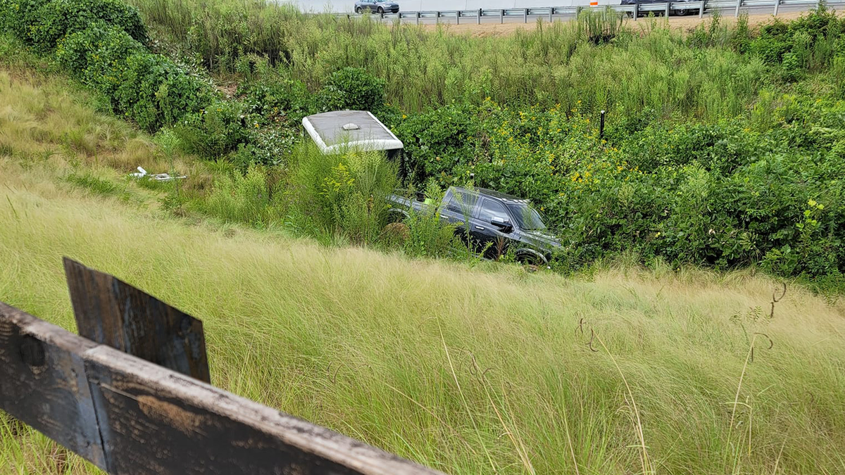 Suspect wrecked a truck and trailer