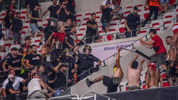 European soccer match suffers delays over crowd fighting prior to kickoff