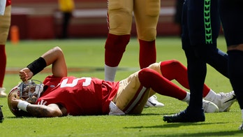 49ers' Trey Lance carted off the field with ankle injury
