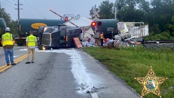 Train collides with semi-truck in Florida, spills Pedialyte