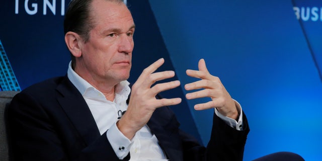 Mathias Döpfner speaks at the Business Insider Ignition: Future of Media conference in New York, Nov. 30, 2017. (Reuters/Lucas Jackson)