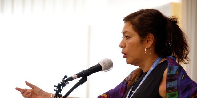 Elizabeth Salmon, the new U.N. special rapporteur on human rights in North Korea, speaks during a news conference in Seoul, South Korea, Sept. 2, 2022.